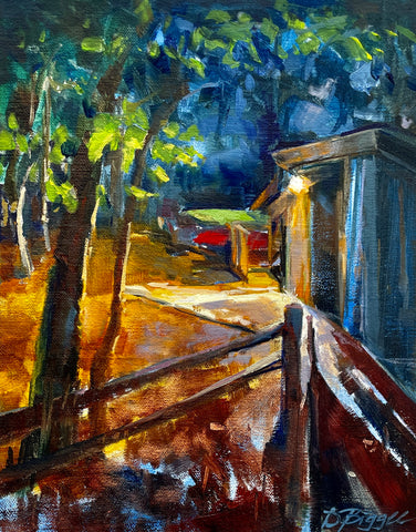 "Boat House At Night" by Donna Biggee