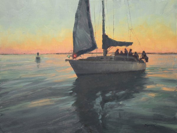 "Twilight Sail Under Jib Alone" by Robert J. Simone