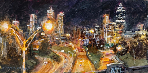 "Exploring Atlanta by Night; Jackson Street Bridge" by Susan D. Waters