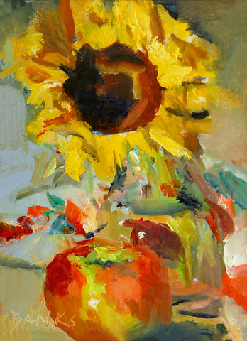"Sunflower and Apple" by Jill Banks