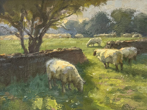 "Field of Sheep Atop the Mendips Study" by Trijsten Leach